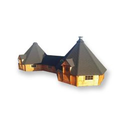 Double grill cabin 25.0 m² with 3 m corridor