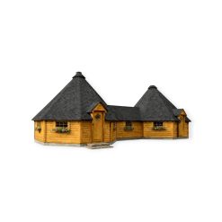 Double BBQ Hut 25 m² with 4.6 m² Corridor