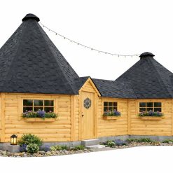 Double BBQ Hut (16.5 m² + 25 m²) with 4.6 m² Corridor