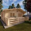 Wooden house LINUS 6m x 6m + WC, 44mm