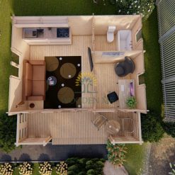 Wooden house PADOVA 6m x 4.5m, 44 mm