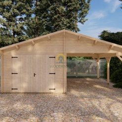 Garage with carport 6,8 m x 5,6 m, 44mm