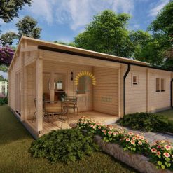 Summer house Iberica T2 (6.36m x 8.86m), 68mm