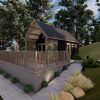 Wooden cabin with loft Scandi 3,7 m x 5,4 m 44mm