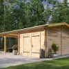 Garage with double carports 57m², 44 mm