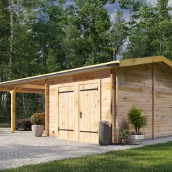 Garage with double carports 57m², 44 mm