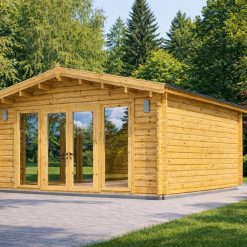 LINDEN Log Cabin (44 mm), 5.5 × 5.5 m, 30 m²